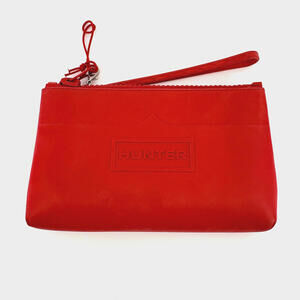Hunter for Target Rubber Wristlet Pouch Zip Closure Red